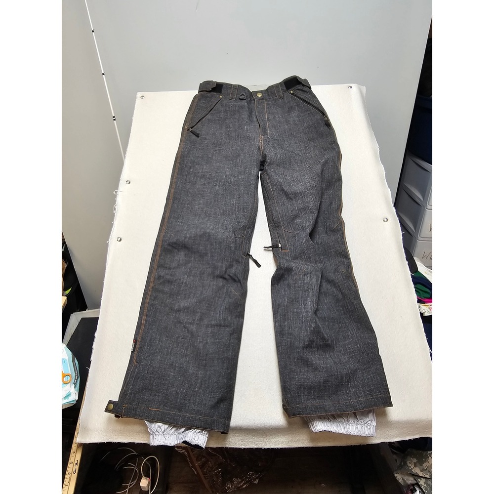 Turbine Boardwear Mens XXL Snow Pants Denim Look Indigo Orange Stitch Snowboard